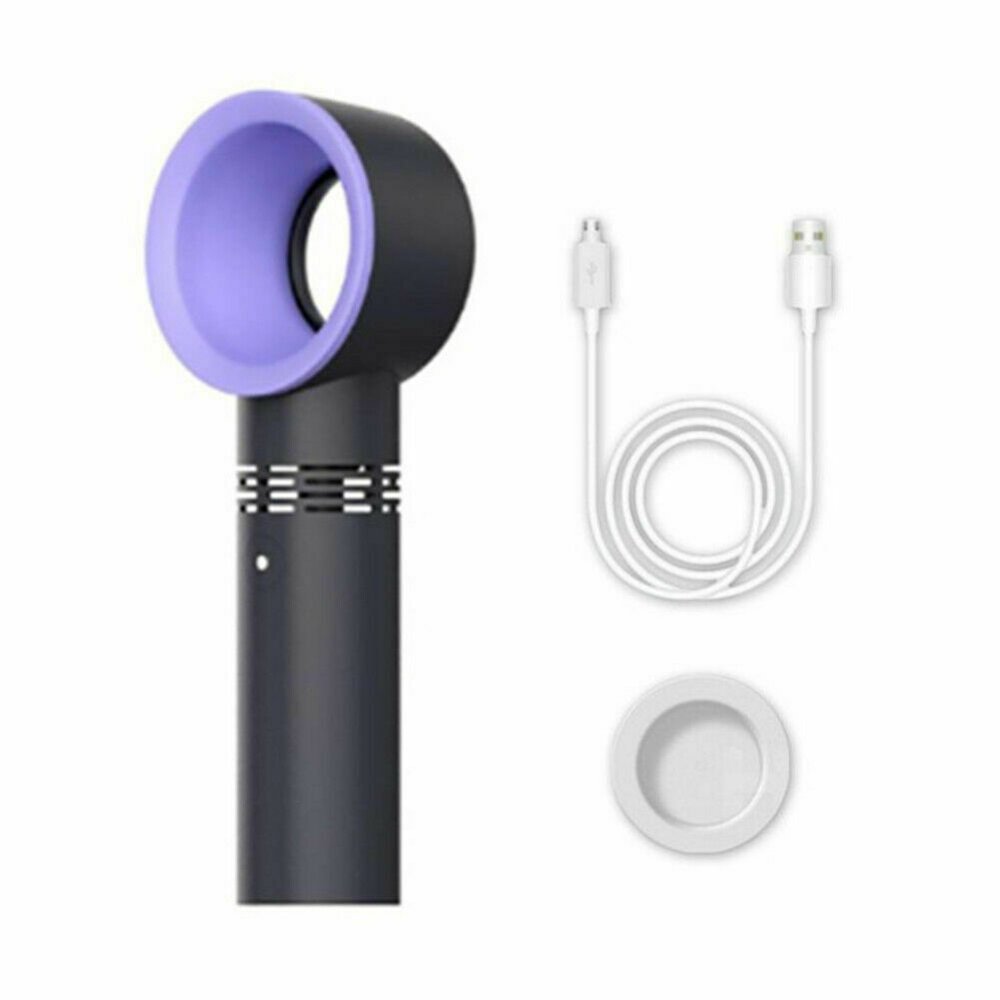NSA USB Rechargeable Portable Bladeless Fan Handheld Mini Cooler No Leaf Handy Fan with 3 Fan