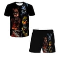 thumbnail image 2 of Conjuntos de ropa de dibujos animados de cinco noches en Freddy para niños y niñas, camisetas de juego de terror de verano, pantalones cortos, trajes de 2 piezas, trajes informales FNAF 11T Gao Jinjia LED, 2 of 2