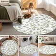 thumbnail image 5 of Round Rug 3.3Ft Washable Non-Slip, Green Leaves Circle Area Rugs for Living Room Bedroom, Summer Botanical Elegant Farmhouse Indoor Floor Mats Carpet Runner for Home Decor Aesthetic, 5 of 8