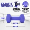 thumbnail image 3 of Yes4All Non-Slip Grip Neoprene Coated Dumbbell, Medium Dark Blue, 20 lb, 3 of 8