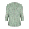thumbnail image 5 of Jinhomg 3/4 Sleeve T-Shirts for Women Retro Boho Floral Printed Tees Fall Winter Casual Comfy Tshirt Winter Saving Green XXL, 5 of 6