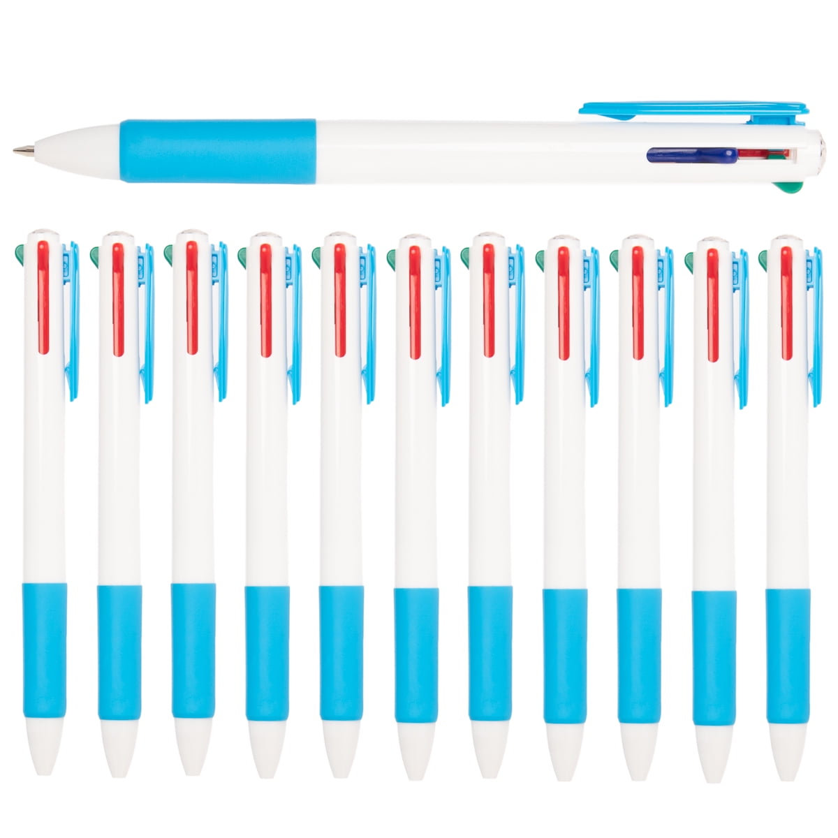 12pk Simply Genius Retractable 4-in-1 Multi Color Ballpoint Multicolor Pens