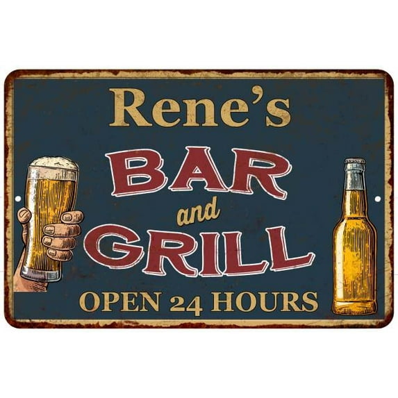 Rene's Green Bar and Grill Sign 8 x 12 High Gloss Metal 208120044082