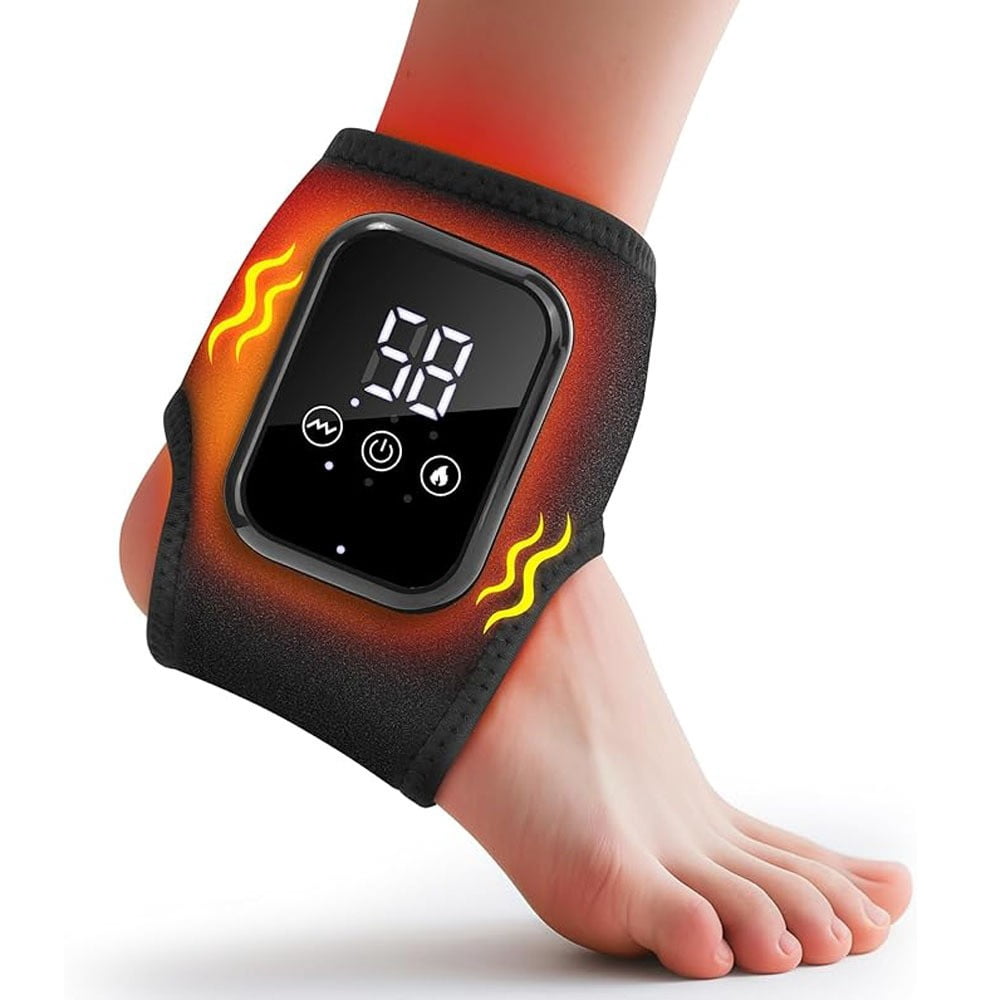 2Pcs Electric Foot Ankle Massager for Pain Relief 3 Modes Vibration Hot Compress