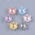 thumbnail image 1 of Transparent Acrylic Bead Caps AB Color 6-Petal Tulip Flower Mixed Color 14x13x6mm Hole: 2mm, 1 of 3