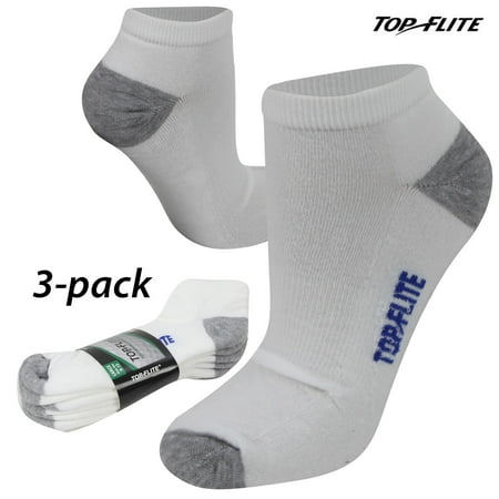 

3-PAIRS: Top Flite (L:9-13) Performance Ankle Socks WHITE