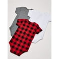 thumbnail image 2 of Little Treasure Baby Boy Cotton Bodysuits 3pk, Lumberjack Bow Tie, 3-6 Months, 2 of 4