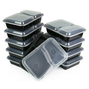 Heim Concept Premium Meal Prep Food Containers w/ Lid 2 Compartment Reusable Stackable 10-pack