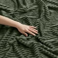 thumbnail image 4 of Nestl Cut Plush Fleece Blanket, Soft Lightweight Fuzzy Luxury King Size Bed Blankets for Bed, King, Olive Green, 4 of 11