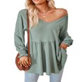thumbnail image 2 of PENGXIANG Tunique pour Femmes T-Shirts à Manches Longues et Col Rond, 2 of 7