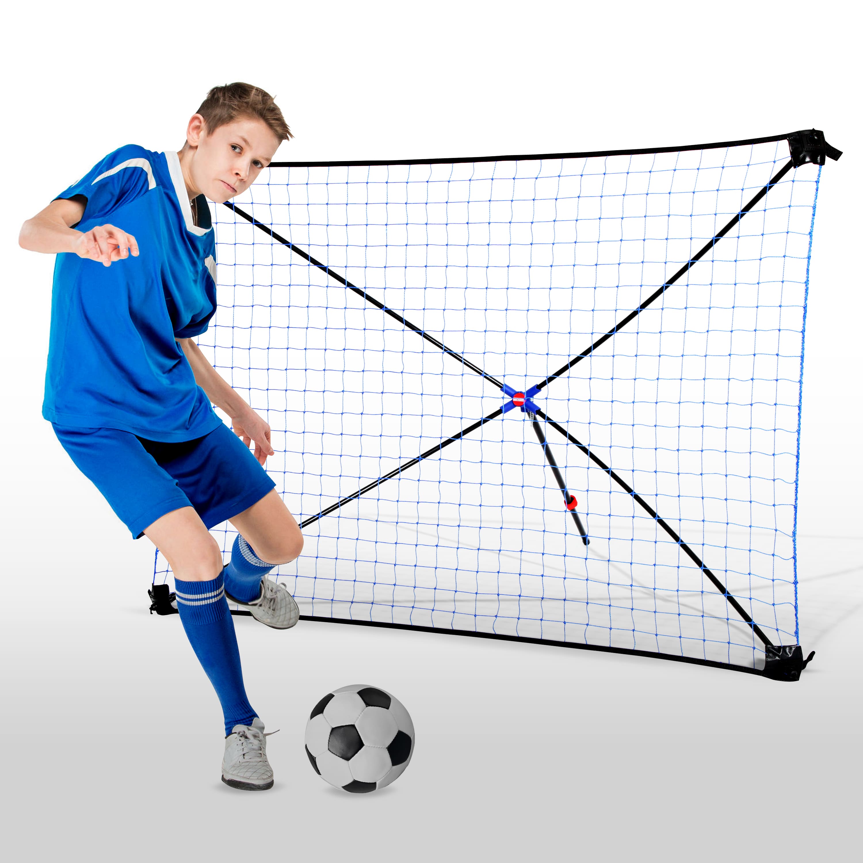 NET PLAYZ Easy Kickback Portable Soccer Rebound Net, 4.69FT x 3.38FT