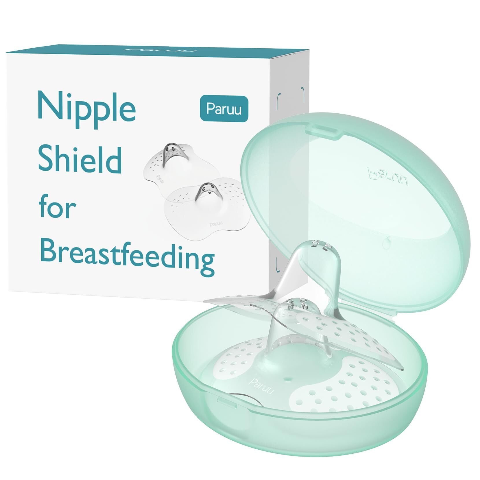 Paruu Contact Nipple Shields, Butterfly Silicone Breastfeeding Nipple Shields, Include Carry Case (24mm)
