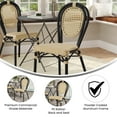 thumbnail image 4 of Flash Furniture Cannes Indoor/Outdoor French Bistro Stacking Chair Natural/Black (SDA642111NBK), 4 of 13