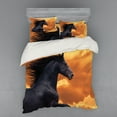 thumbnail image 2 of Ambesonne Nature Bedding Set 3 Pcs, Galloping Friesian Horse, Twin XL, Black Orange, 2 of 3