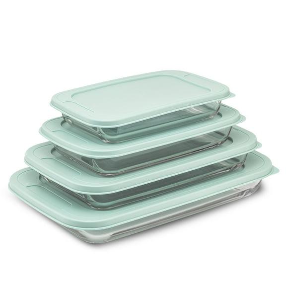 Borosilicate Glass Oven Dishes with Lids - Sage Green