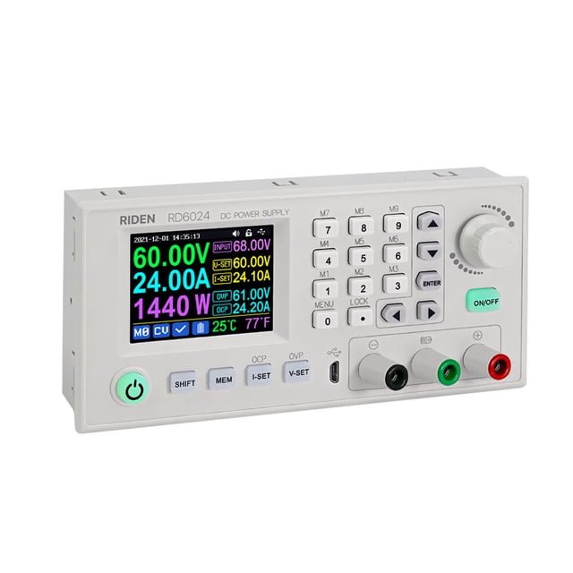RD6024 24A 36V 48V 60V Adjustable Step Down Digital Constant Voltage Current Power Supplys 2.4 Inch Color Display Screen Data Storage PC Software Control Multifunctional Power Supplys