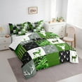 thumbnail image 3 of Manfei Wildlife Deer 7-Piece Bedding Comforter Set,Geometric Buffalo King Bedding Sets,Black Green Ultra Soft Bed Sheets,Super Cozy Abstract Room Decor,Reversible, 3 of 8
