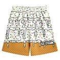 thumbnail image 3 of Ice Cream Shorts Boys Swim Trunks Waffle Or Cone Quick Dry Bathing Suit Swimsuit,Toddler Beach Board Shorts Kids Swimwear Summer Beach Board Shorts Boho Track Shorts 2-14Years #01 White,3-4Y, 3 of 3