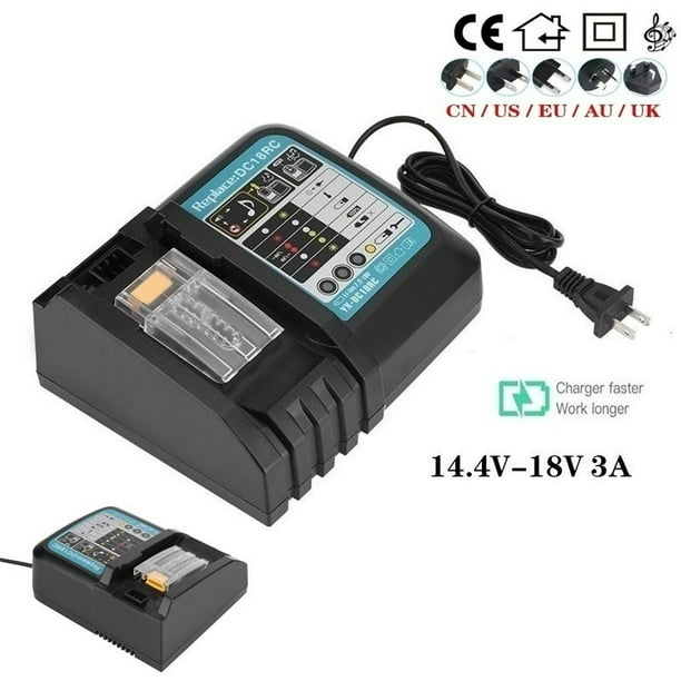 New DC18RC 3A 14.4V 18V Battery Fast Charger for Makita AU US UK