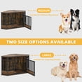 thumbnail image 2 of DWVO Corner Dog Crate Furniture,52 Inch Wooden Dog Kennel With Metal Mesh, End Table, TV stand, Indoor Dog Cage, Dog House Pet Crate For Small Medium Large Dogs, Brown, 2 of 10