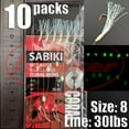 thumbnail image 3 of Sabiki lure flasher rig hook soft bait luminous eel glow dark mackerel fishing snapper mulloway flathead mullet shark R-10-10pcs, 3 of 6