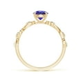 thumbnail image 2 of ANGARA Natural Tanzanite and Diamond Ivy Scroll Engagement Ring in 14K Yellow Gold for Women (Size-6mm) | December Birthstone, Birthday, Anniversary, Jewelry Gift for Women | Natural Tanzanite Ring, 2 of 9