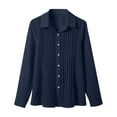 thumbnail image 5 of SRZYMJ Womens Button Down Lace Shirts Cotton Dress Shirts Oxford Shirts Long Sleeve Work Blouses Collared Tops Tunics with Pocket, 5 of 5