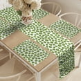 thumbnail image 2 of Ambesonne Green and White Table Runner & Placemats, Artichoke Pattern, Placemat 4 pcs + Runner 14"x90", White and Green, 2 of 2