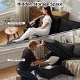 thumbnail image 5 of Convertible Sofa Bed Sleeper Pull Out Sectional Couch with Storage, L Shaped Couch Bed for Living Room,Apartment,Small Space - Dark Gray, 5 of 9
