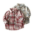 thumbnail image 3 of Kiijoy Toddler Boys Plaid Button Down Shirt Kids Fall Cotton Long Sleeve Shirt, Sizes 4-5, 3 of 3