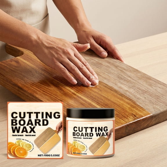 Cutting Board Polish Wax Food Grade | Natural Beeswax & Oil Wood | Deep Nourish & Odor Elimination | Moisturizes, Protects & Refreshes Kitchen Utensils | Multi-Purpose 1pc