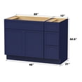 thumbnail image 2 of 45" Freestanding Bathroom Vanity Cabinet without Top in Blue, 2 of 6