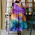thumbnail image 1 of Uootdi Robes Chasubles pour Femmes Col Rond Sans Manches Motif Floral Poche Robes en Lin Décontractées Confortables Relax Maxi Robes Cadeau, 1 of 7