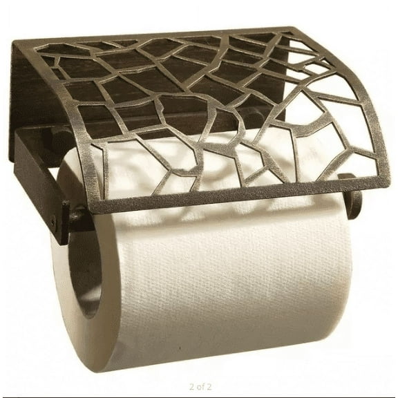 Trencadis Paper Holder With Shelf - Old Brass