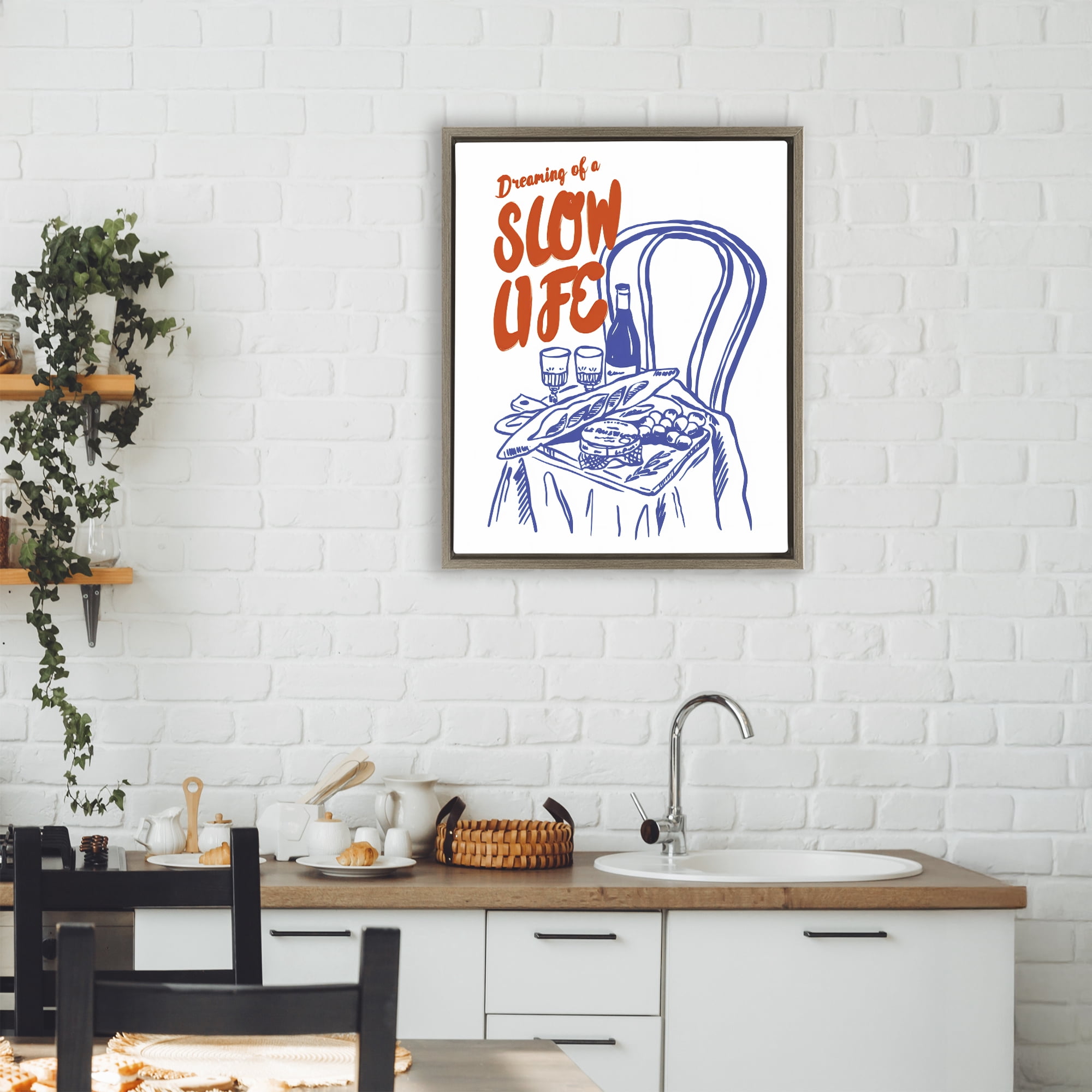 Stupell Industries Dreaming Of A Slow Life Brown Framed Floater Canvas Wall Art, design by The Prints Vibe