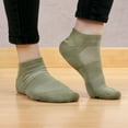 thumbnail image 2 of Men's Rayon from Bamboo Fiber Colored Sports Superior Wicking Athletic Ankle Socks - Olive Green - 4 Pairs - Size 6-10, 2 of 4
