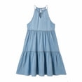 thumbnail image 7 of QUNYINEY Summer Womens Dresses Sleeveless A Line Blue Mini Sundress Crew Neck Vacation Casual Loose Fit Dresses, 7 of 7