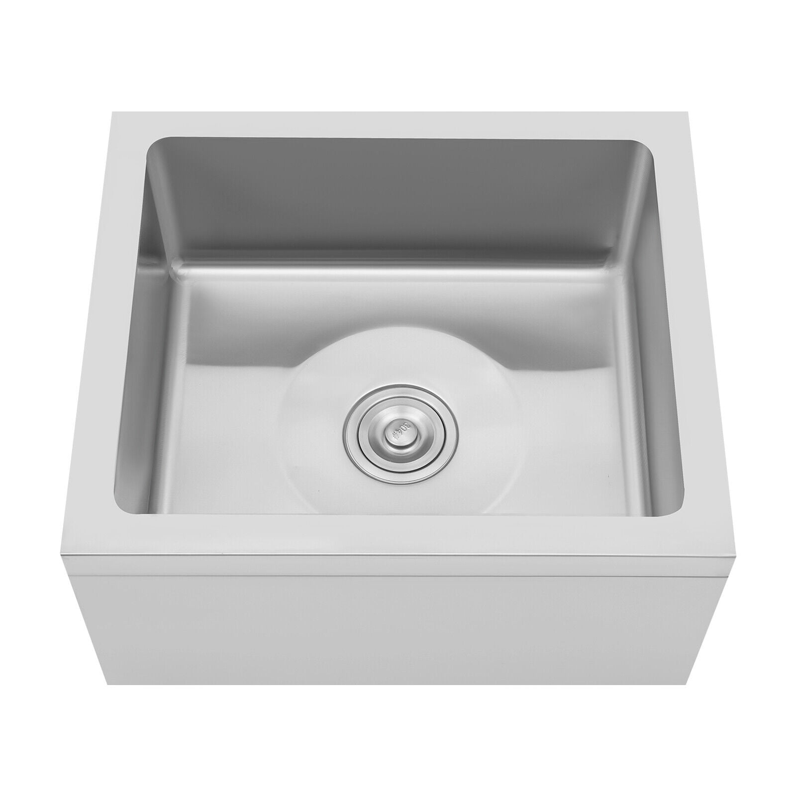 Single Bowl Commercial Sink, Restaurant Kitchen Sink Silver 304 Stainless Steel Free Standing Utility Sink