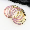 thumbnail image 4 of Golden Brilliant Fire Opal Lined Front Facing Seamless Clicker Hoop Ring, 4 of 4