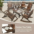 thumbnail image 7 of EPICOZY 6-Piece Outdoor Wood Log Rocking Conversation Set, Patio Adirondack Furniture Set Including 2-Seater Loveseat, 2 Coffee Table, 2 Log Rocker Chair, Garden Bench & Built-in Table, Carbonized, 7 of 7