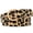 Dark Brown, variant on Punplita Women Belt Faux Fur Belt Leopard Print with Statement Gold Buckle Chic Style