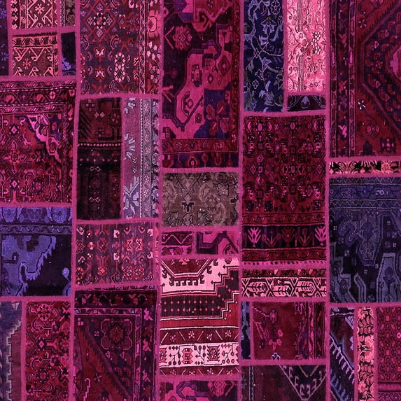 Ahgly Company Indoor Square Oriental Pink Modern Area Rugs, 5' Square