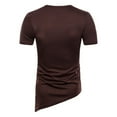 thumbnail image 4 of Awdenio Mens T-shirts Hem Casual T-Shirt Tops Solid Asymmetric Zipper Short Sleeve T-Shirt, 4 of 9