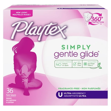 Playtex Simply Gentle Glide Tampons, Unscented, Ultra, 36 (Best Tampons For Sports)