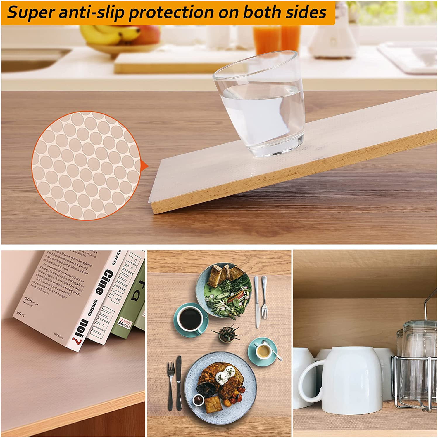 Bundle] Premium Non-Slip Shelf Liner - Anti-Adhesive Kitchen Cabinet –  NextClimb