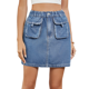 thumbnail image 3 of Faldas para Mujer, Estilo Y2k, Minifalda Vaquera de Cintura Alta, Pantalones Cortos Vaqueros Elásticos Azul Vaquero M, 3 of 7
