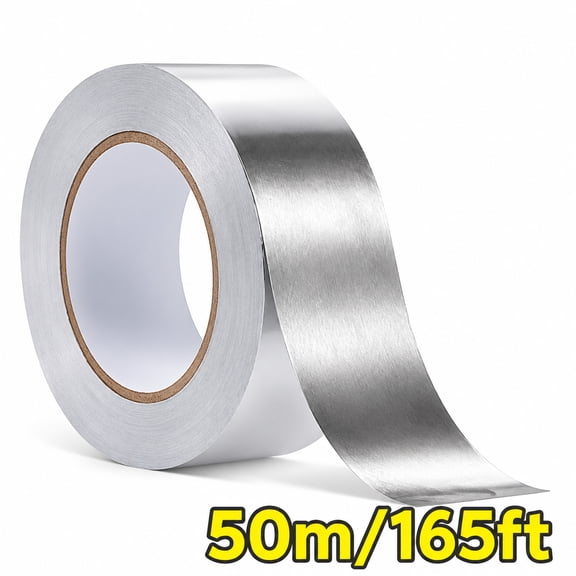 2 Inch x 165 FT Aluminum Foil Tape - Heavy Duty Heat Resistant, Waterproof, High Temp Adhesive for HVAC, Duct, Pipe, Roof & Home Repair.