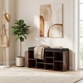 thumbnail image 2 of ELLEGNT Shoe Bench with Umbrella Stand - Padded Seat, Adjustable Shelves for Entryway Storage, Rustic Brown, 2 of 8
