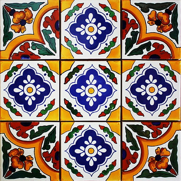 Aren Mexican Tile Set Backsplash Mural