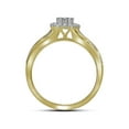 thumbnail image 2 of Diamond Princess 14kt Yellow Gold Round Diamond Cluster Bridal Wedding Ring Band Set 1/2 Cttw, 2 of 4